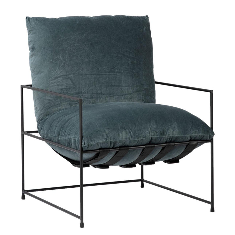 Furniture Black Strap Occasional Chair // Moody Blue 