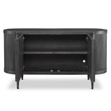 Furniture Fluted Cabinet in Black 64 W X 34 H X 18 D (in) 