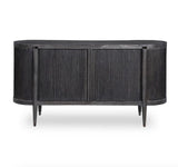 Furniture Fluted Cabinet in Black 64 W X 34 H X 18 D (in) 