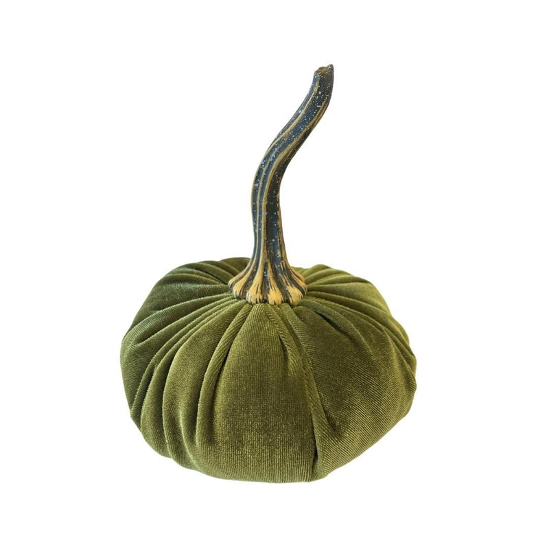 Home Accents Handmade Velvet Pumpkin - Small Avocado 
