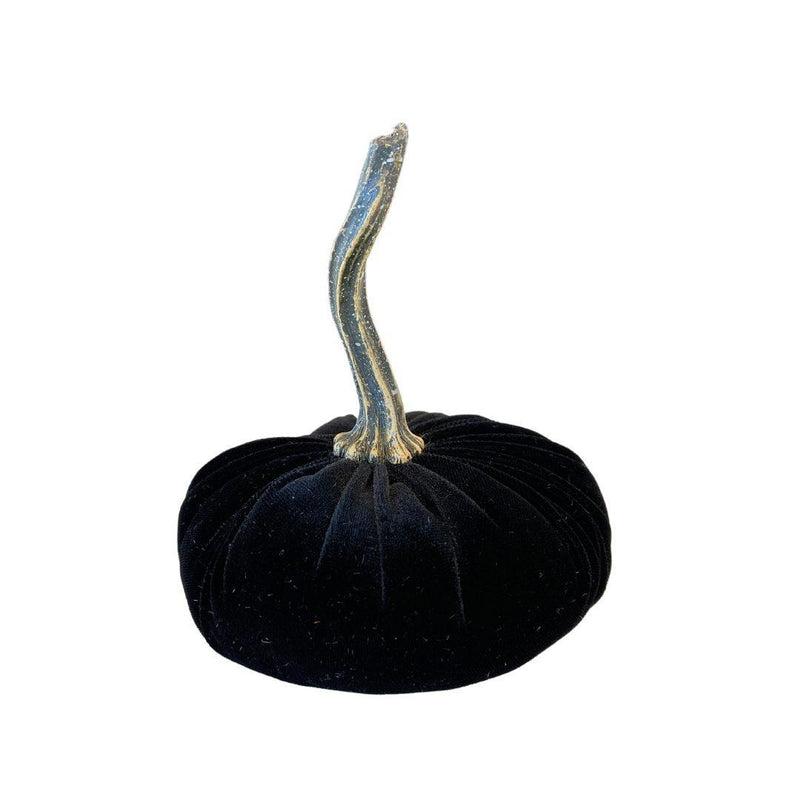 Home Accents Handmade Velvet Pumpkin - Small Black 