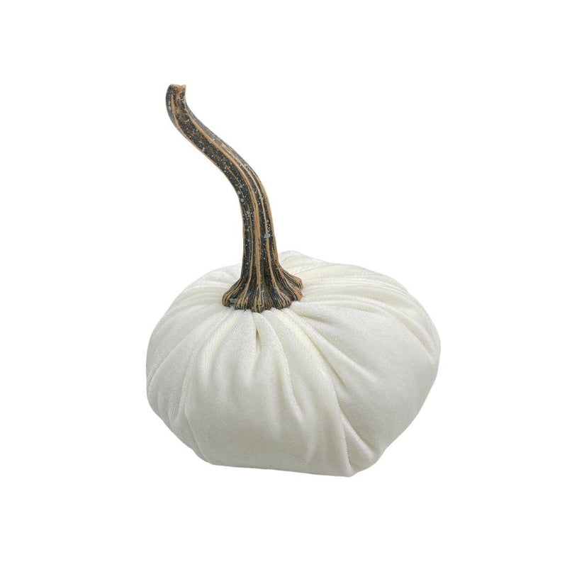 Home Accents Handmade Velvet Pumpkin - Small Ivory 