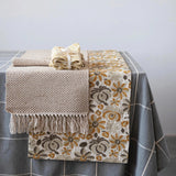 Home Accents Woven Jute and Cotton Table Runner with Fringe 