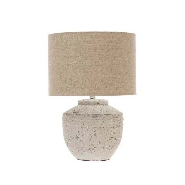 Lighting White Distressed Table Lamp 