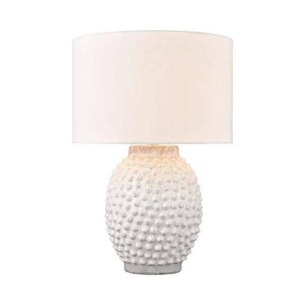Lighting White Textured Terracotta 24" Table Lamp 
