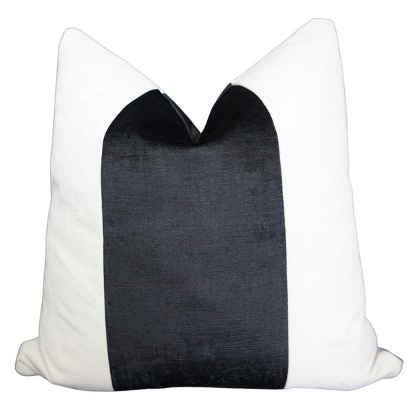 Pillow Covers Black Stripe Velvet Pillow Cover 22x22 