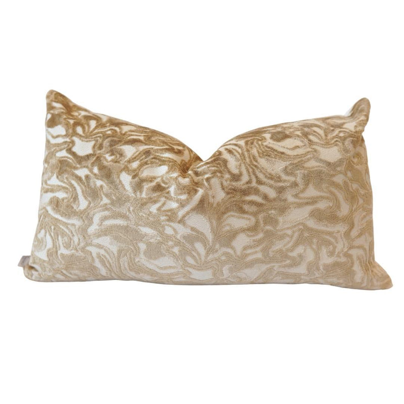 Pillow Covers Marble Cut Velvet Pillow Cover // Champagne 14x24 