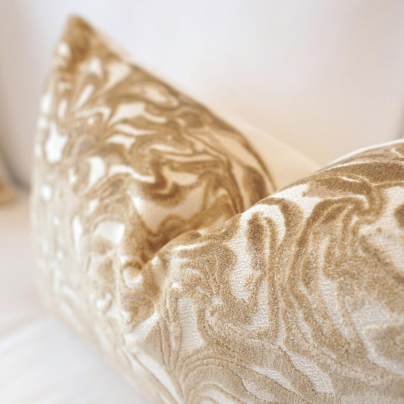 Pillow Covers Marble Cut Velvet Pillow Cover // Champagne 