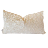 Pillow Covers Marble Cut Velvet Pillow Cover // Vanilla 14x24 