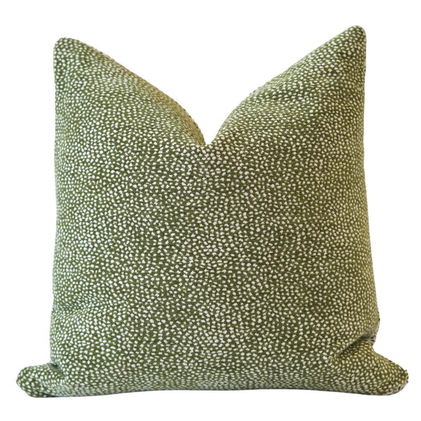 Pillow Covers Spots Reversible Chenille Pillow Cover // Olive 22x22 