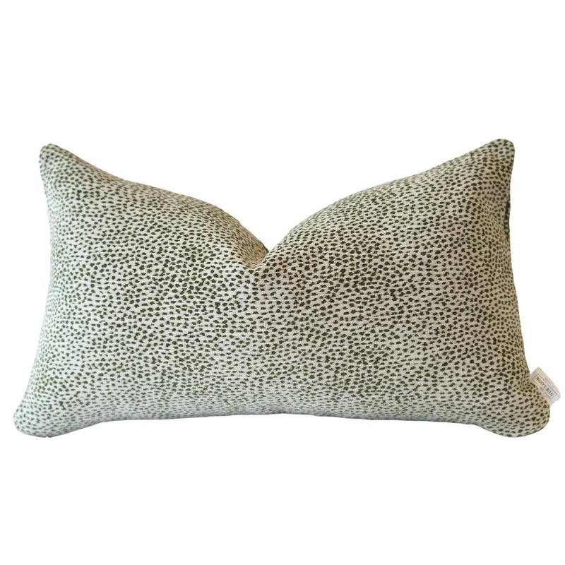 Pillow Covers Spots Reversible Chenille Pillow Cover // Olive 
