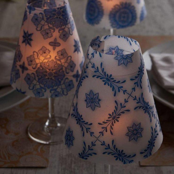 Place Setting & Tableware Blue & White Floral Paper Lamp Shades 