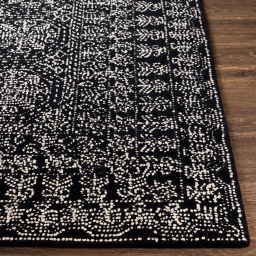 Rug Corfu Global Black & White Point Wool Rug 