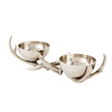 Seasonal & Holiday Decorations Antler Two Bowl Server // Silver 