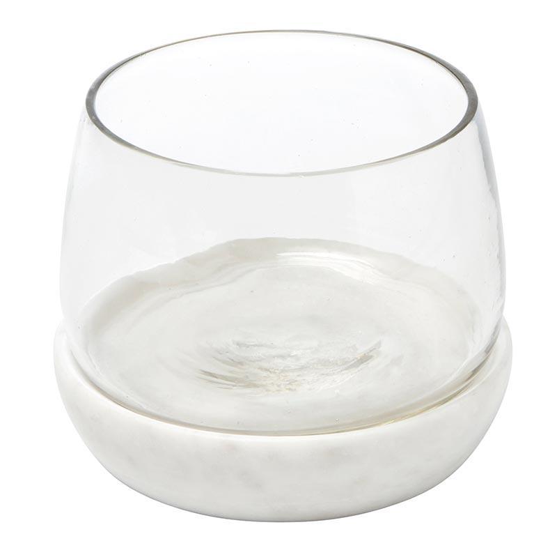 Servingware Small White Marble & Glass Bowl Chiller 