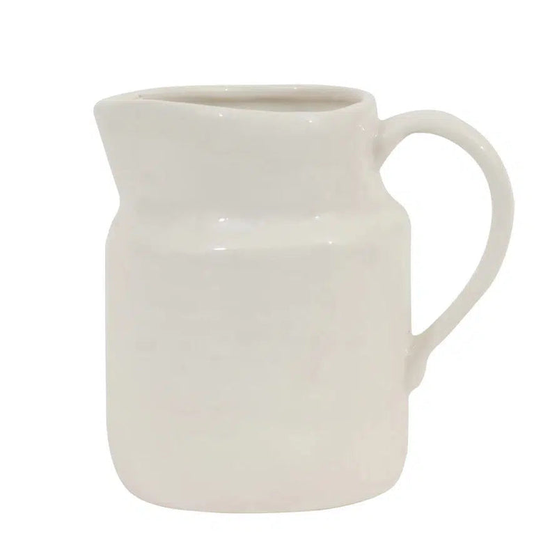 Servingware Vintage Style White Stoneware Pitcher 