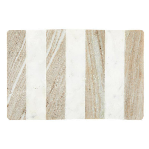 Servingware White and Tan Marble Stripe Serving Board 