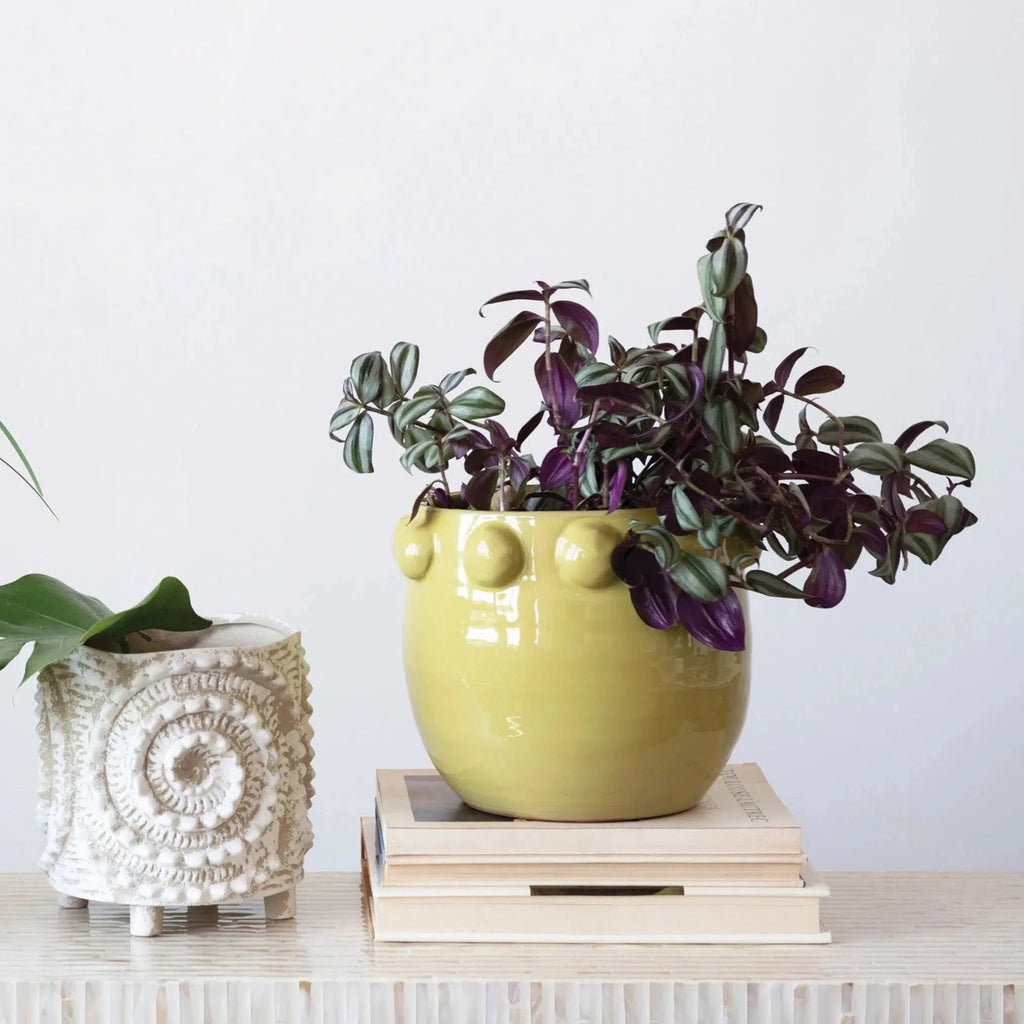 hobnail planter pot Large Fem Rosa Hobnail Pot // Chartreuse
