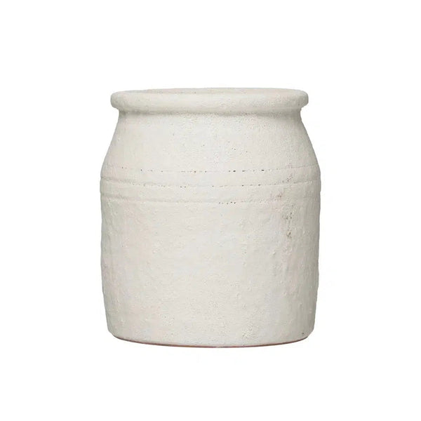 Vases White Coarse Terracotta Crock 
