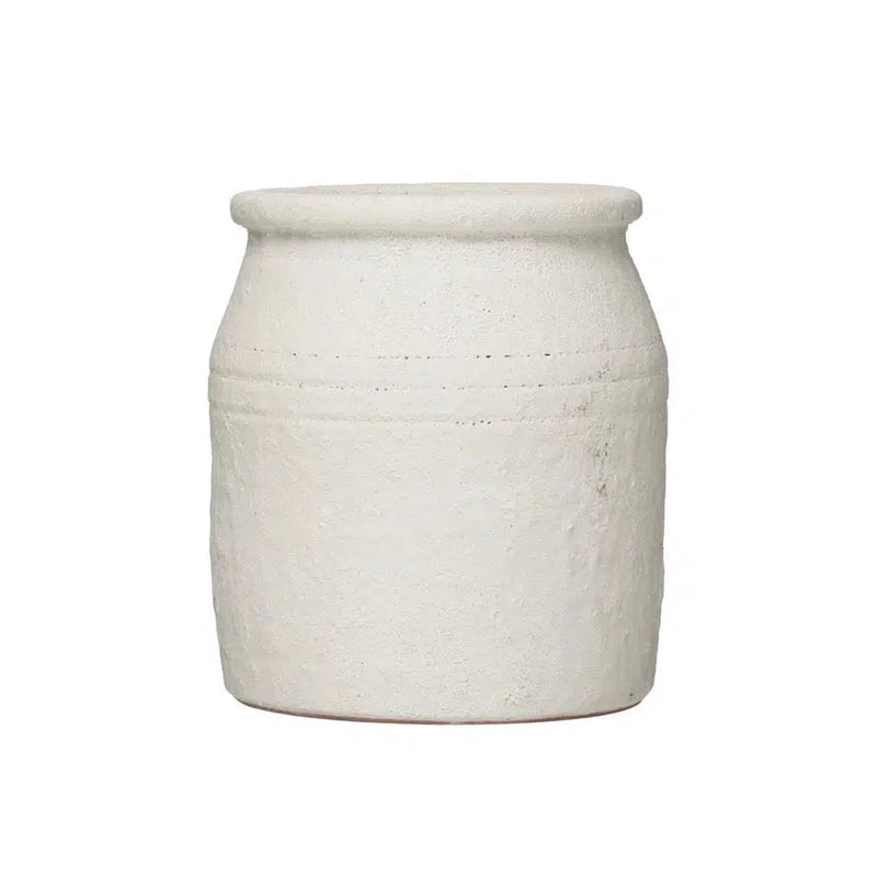 Vases White Coarse Terracotta Crock 
