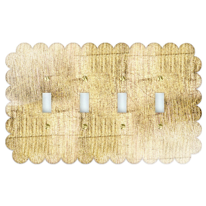 Wall Plates & Covers Gold Gilded Scallop Edge Acrylic Switch Plate Quad Switch 