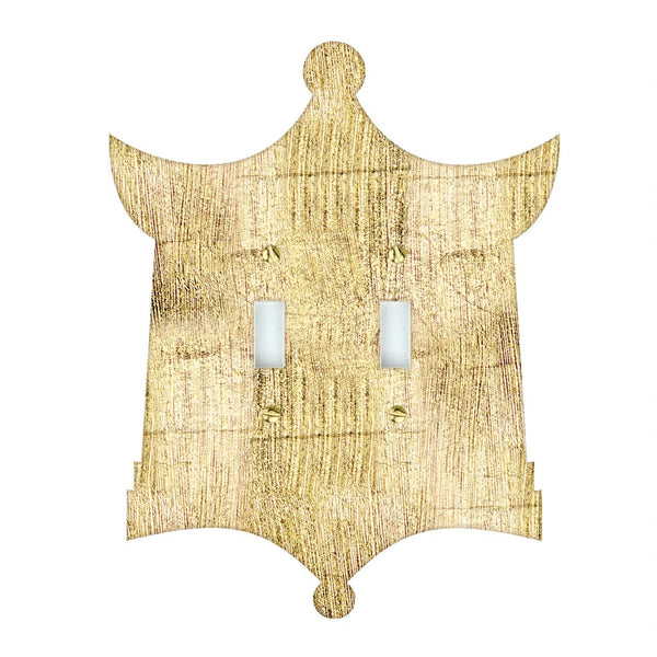 Wall Plates & Covers Gold Leaf Gilded Acrylic Pagota Switch Plate Double Switch 